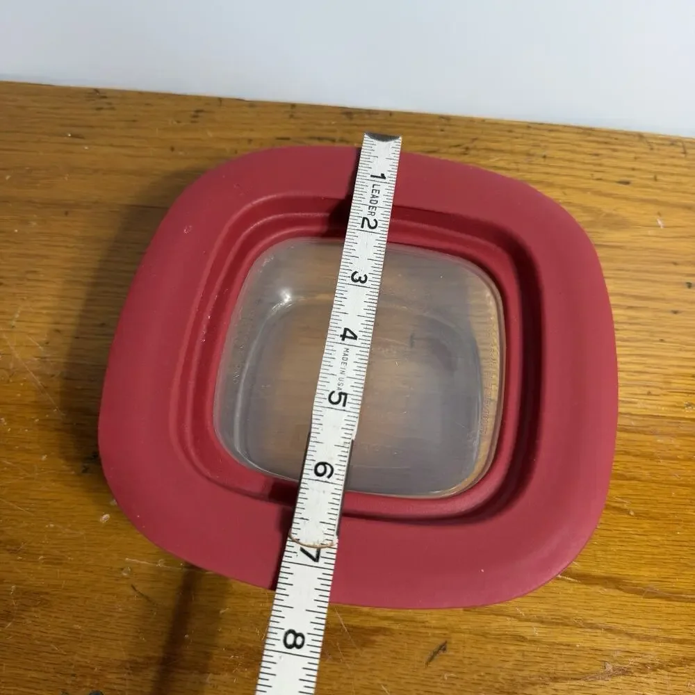 Rubbermaid Glass Food Storage 2.5 Cup Container Red Easy Find Lid 7N62 USA